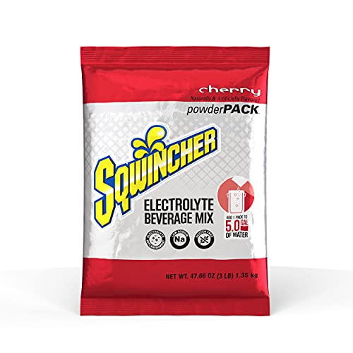 Sqwincher Electrolyte Powder Pack - Cherry Flavor, 47.66 oz (Pack of 16) | Hydration Drink Mix for Athletes, Outdoor Activities & Workouts | Fast Replenishment for Dehydration Relief