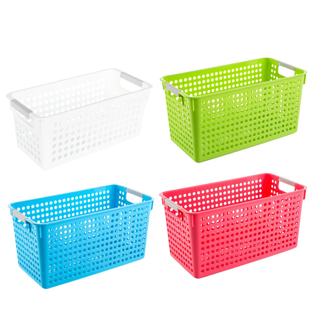 10-Pack Durable Storage Baskets with Handles for Books, Snacks, Milk, Office & Home Organization - Thickened Desktop Storage Bins for Debris, Toys & Clutter (Perfect for Kitchen, Bathroom, Nursery & Workspace)