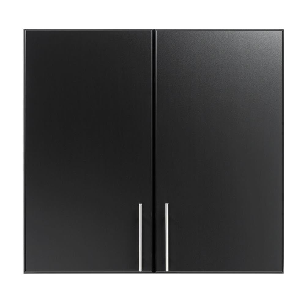 Home Square 2-Piece Black Wood Wall Cabinet Set - Perfect for Kitchen, Bathroom & Living Room Storage & Organization