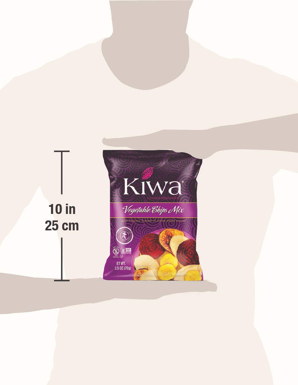 Kiwa Healthy Veggie Chips - Gluten Free Vegetable Snacks for Kids & Adults - Plantain, Beet, Parsnip, Cassava & Sweet Potato Chips - Non-GMO, Vegan, All Natural - Perfect for School Lunches, Office Snacks & Road Trips (5 Pack)