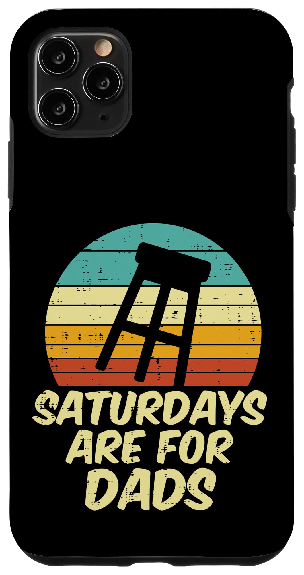 iPhone 11 Pro Max Case - Retro Barstool Design for Dad | Perfect Father's Day Gift for Daddy & Papa | Durable Protective Phone Cover for Work, Golf & Weekend Outings