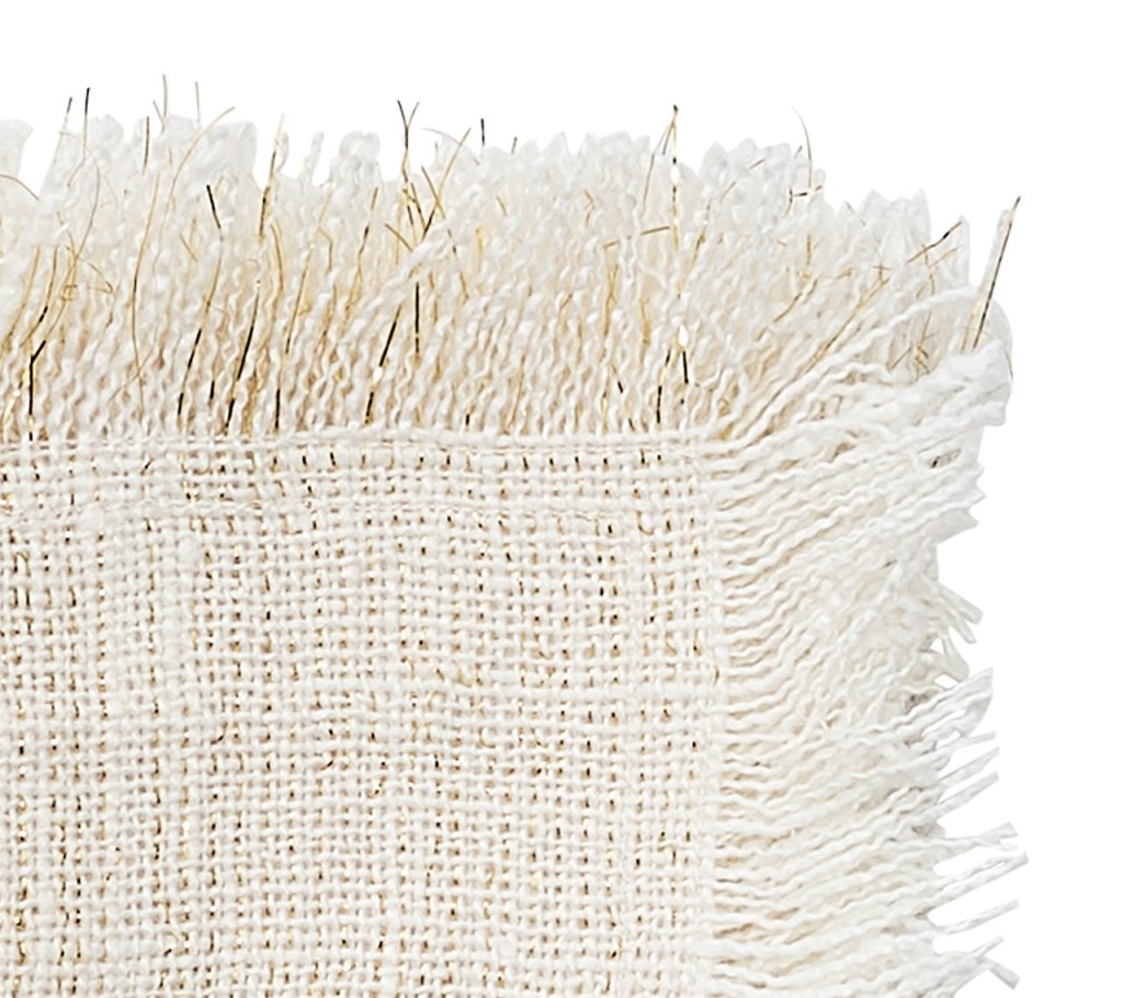 Elegant Fringe Napkins Set of 4 - Premium Cotton Decorative Table Linens for Dinner Parties, Weddings & Home Decor