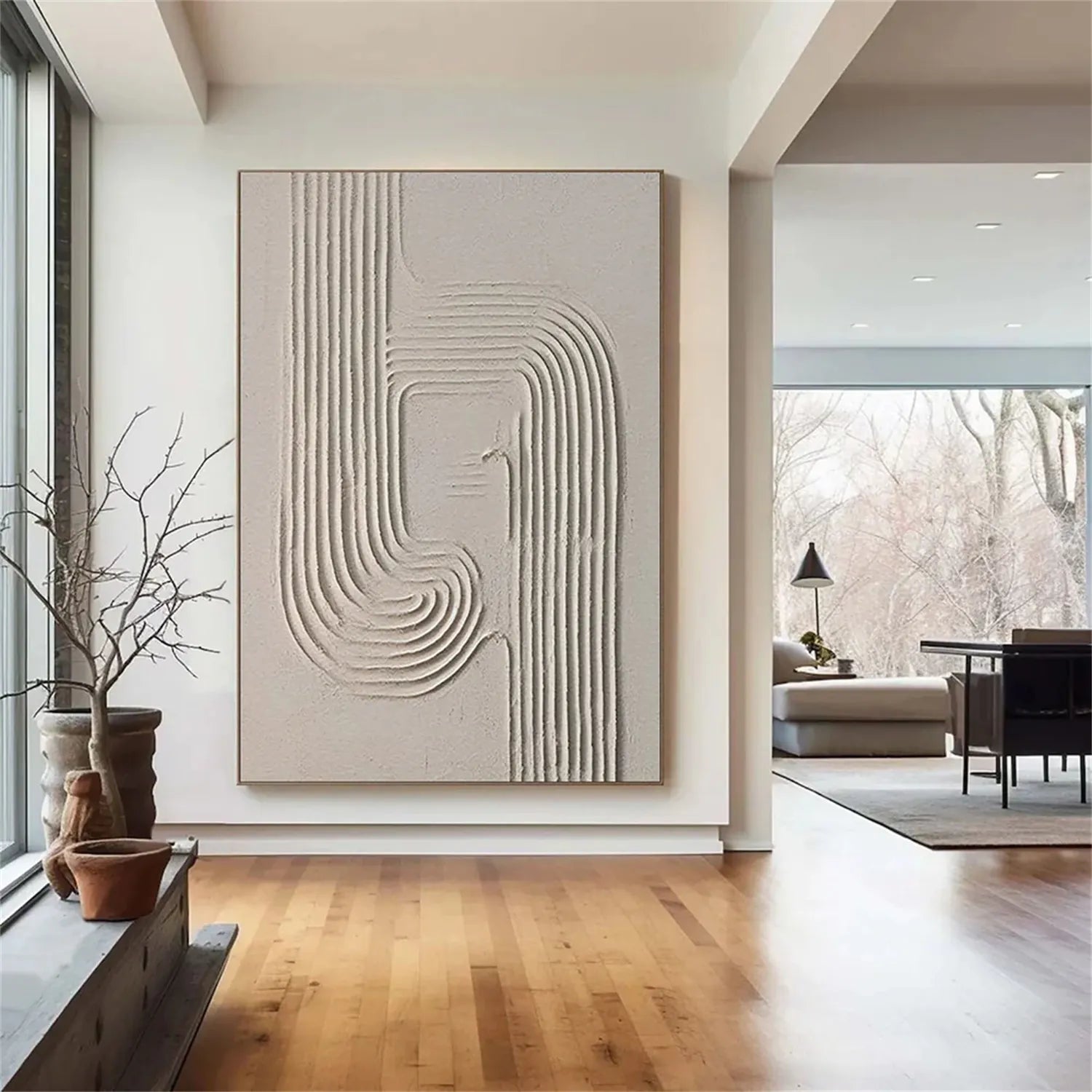 Beige & Brown Abstract Art Print #BB105 - Modern Wall Decor for Living Room, Bedroom & Office