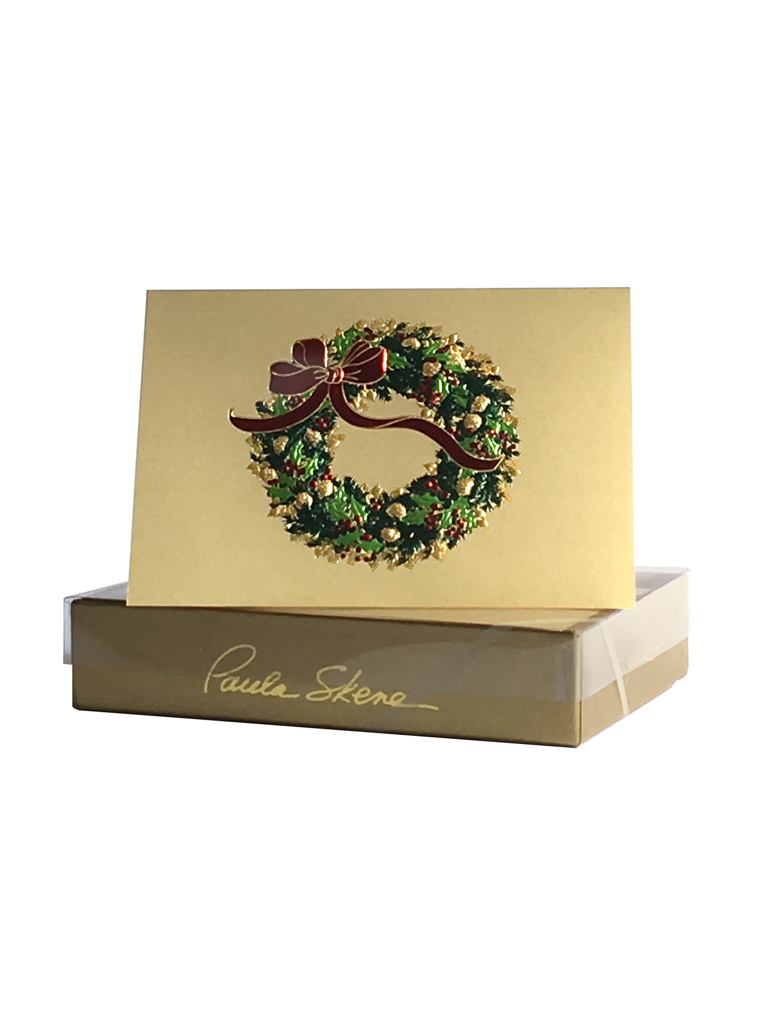 Festive Holiday Leaf Wreath Greeting Cards Set - 12 Pack Christmas Greeting Cards with Envelopes for Holiday Decorations, Party Invitations & Seasonal Greetings