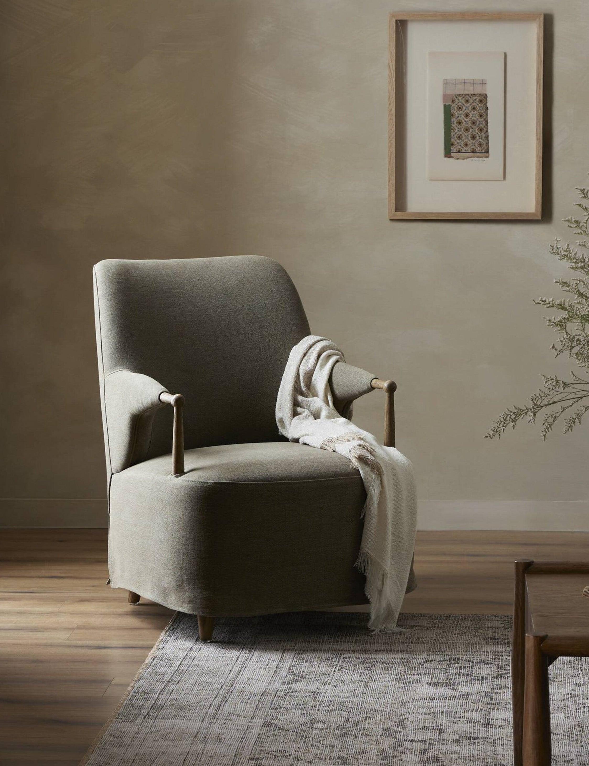Brently Accent Chair by Amber Lewis x Four Hands - Modern Upholstered Lounge Chair for Living Room, Bedroom & Office Decor - Perfect for Reading Nook or Cozy Corner