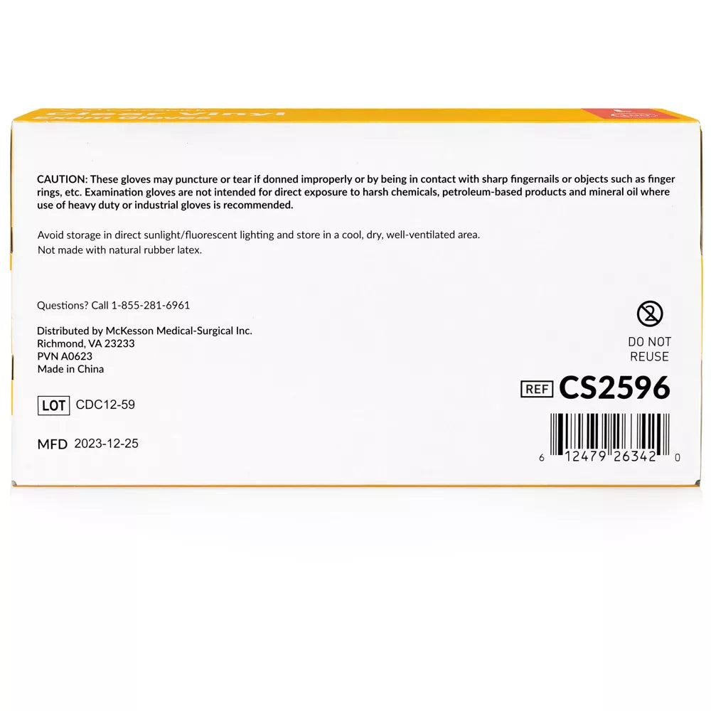 **CareStock Vinyl Exam Gloves - Ultra Strong, Slip-Resistant Textured Grip - Disposable Powder-Free Medical Gloves (Clear) - Ideal for Healthcare, Food Handling & Cleaning**