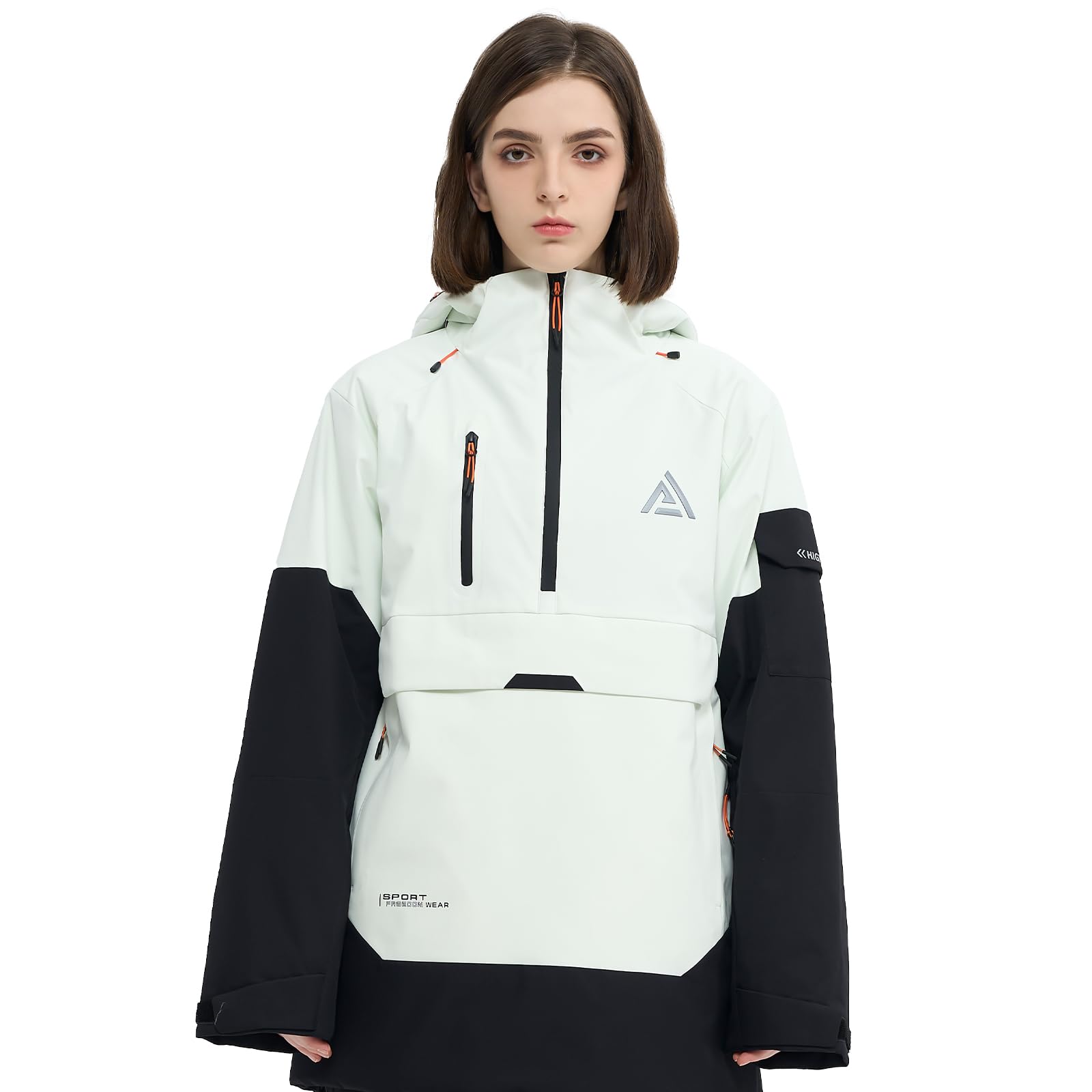 Waterproof Insulated Ski Jacket for Men & Women - Warm Snowboard Anorak Coat with Hood, Baggy Pullover Design for Winter Sports & Outdoor Activities
