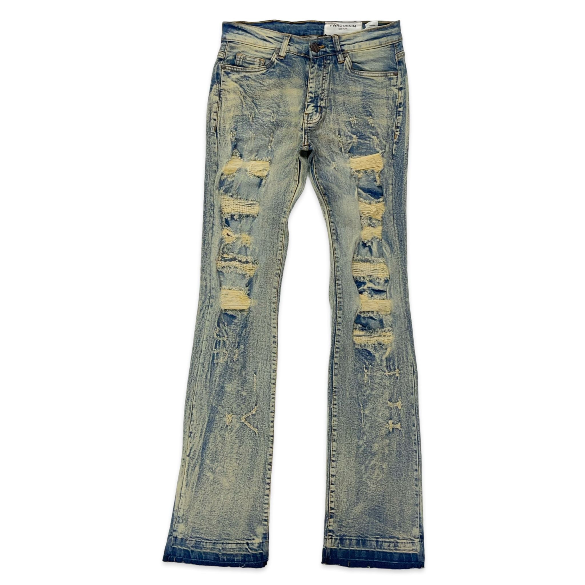 FWRD DENIM & CO. SAINTS X SINNERS Stacked Denim Jeans for Women - High Waist Skinny Jeans with Stretch, Distressed Details | Perfect for Casual Wear, Night Out & Street Style Fashion