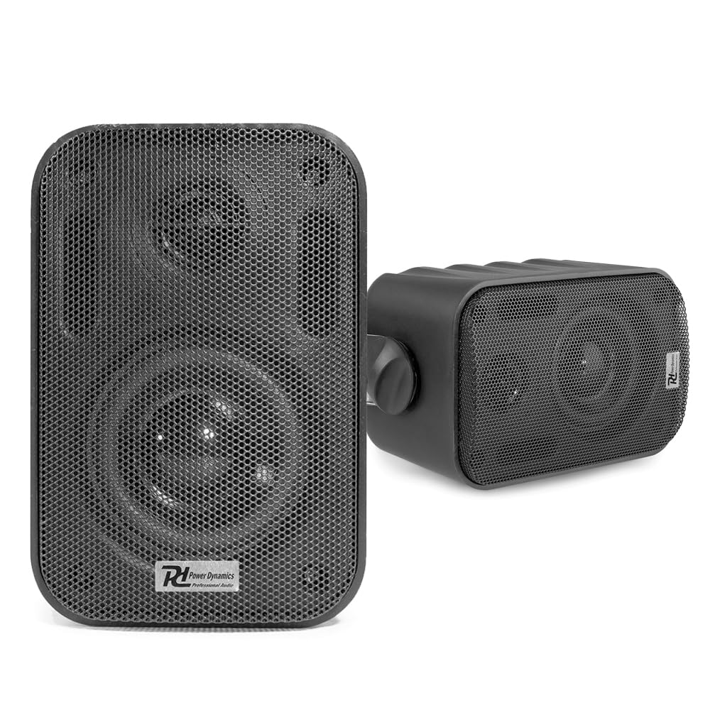 Power Dynamics BTW30 Bluetooth Garden Speaker System - Weatherproof Outdoor Speakers with In-Wall Amplifier, Wireless Music Streaming, USB MP3 & FM Radio - Perfect for Patio, Backyard, and Poolside Entertainment (Black)