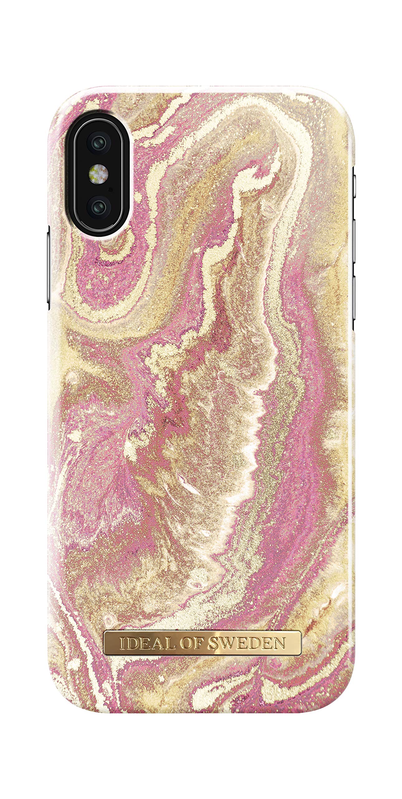 iDeal of Sweden iPhone X/Xs Slim Protective Case - Golden Blush Marble Design with Microfiber Lining | Qi Wireless Charging Compatible | Durable Cover for Women & Men | Fashion Accessory & Gift | Perfect for Office, School, Travel & Daily Use | Business, Student & Tech Lover Essential | Stylish Protection for Work, Commuting & Outdoor Activities