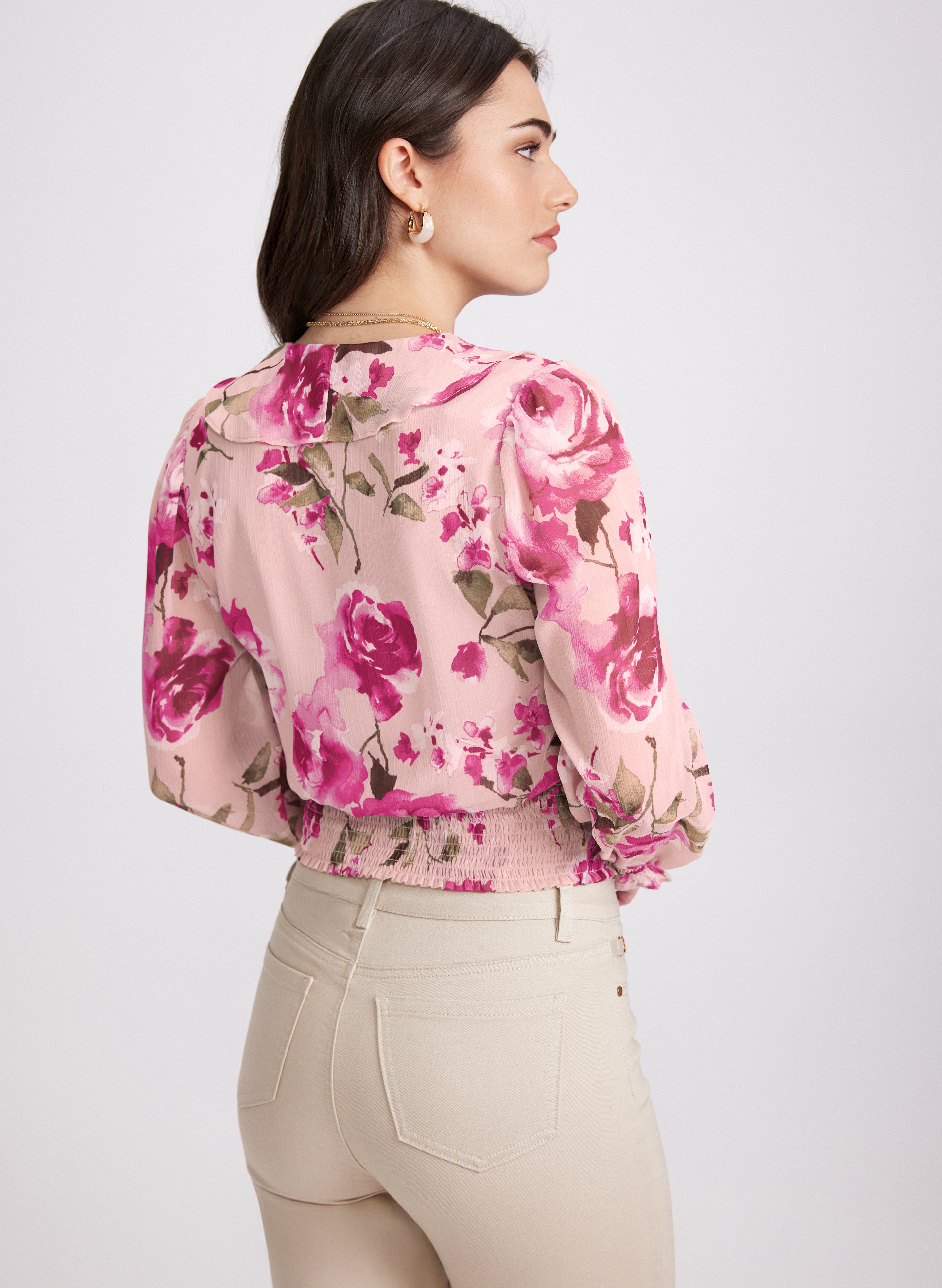 Floral Print Blouse for Women - Elegant Flowy Summer Tops - Perfect for Office, Date Night & Casual Outings