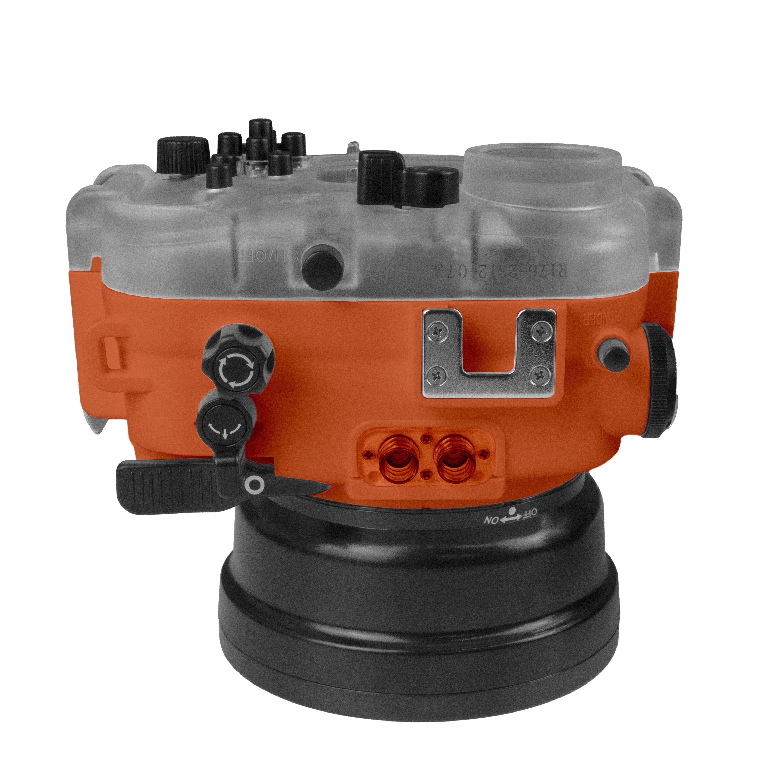 Waterproof Housing for Sony RX1xx Series - 60M/195FT Depth Rating, Pistol Grip & 6 Optical Glass Dry Dome Port (Orange) - Ideal for Underwater Photography, Scuba Diving, and Marine Exploration