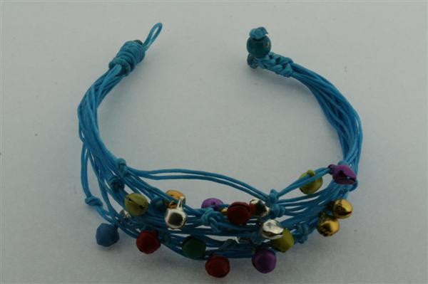 Turquoise Multistrand Bell Bracelet - Boho Chic Handmade Jewelry for Women, Perfect for Music Festivals & Beach Parties