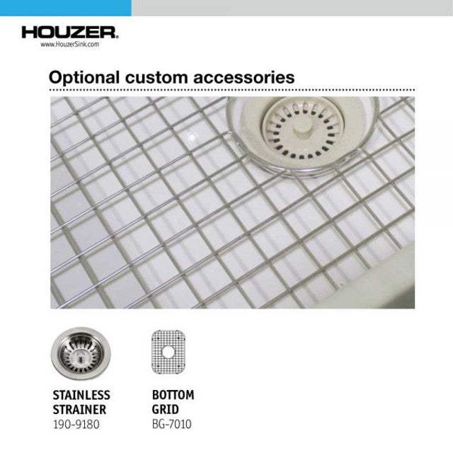 Houzer Platus Series 18-Inch Fireclay Undermount Single Bowl Bar & Prep Sink - PTB 1318 WH White | Perfect for Kitchen Islands, Wet Bars & Small Space Prep Areas