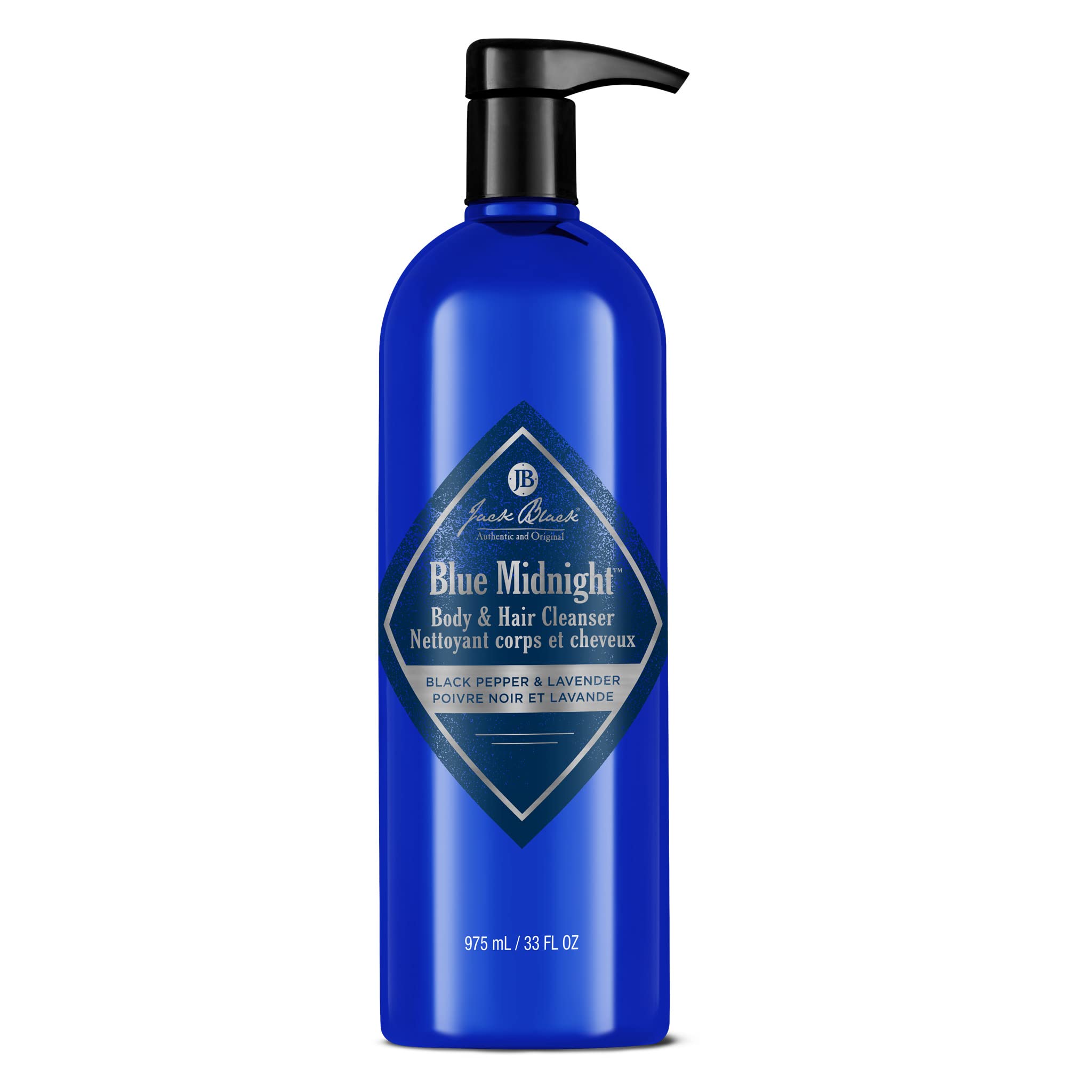 Jack Black Blue Midnight Hair & Body Cleanser for Men - 2-in-1 Shampoo & Body Wash - Deep Cleansing Formula Removes Dirt, Sweat & Oil - Refreshing Scent - Perfect for Gym, Travel & Daily Shower Routine
