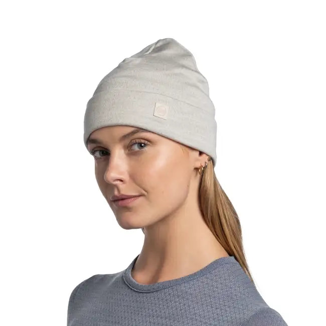 BUFF Merino Heavyweight Beanie - Solid Cloud Color Winter Hat for Men & Women - Perfect for Skiing, Snowboarding & Outdoor Activities