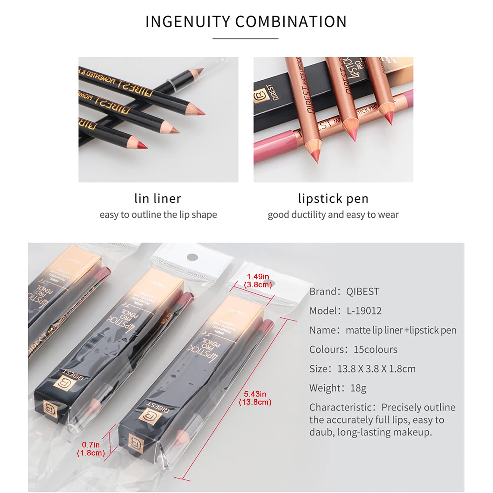Mllkcao 3-in-1 Lipstick Pen & Lip Liner Set - Long Lasting Waterproof Moisturizing Makeup Kit for Women (Lipstick, Eyeliner, Eyebrow Pencil) - Perfect for Daily Makeup, Parties & Special Occasions