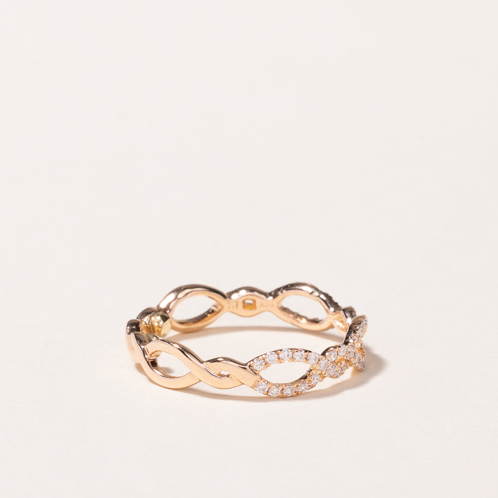 18K Rose Gold Wave Design Diamond Ring - 0.23ctw Natural Diamond Engagement Ring, Size 4 - Perfect for Wedding, Anniversary & Valentine's Day Gifts