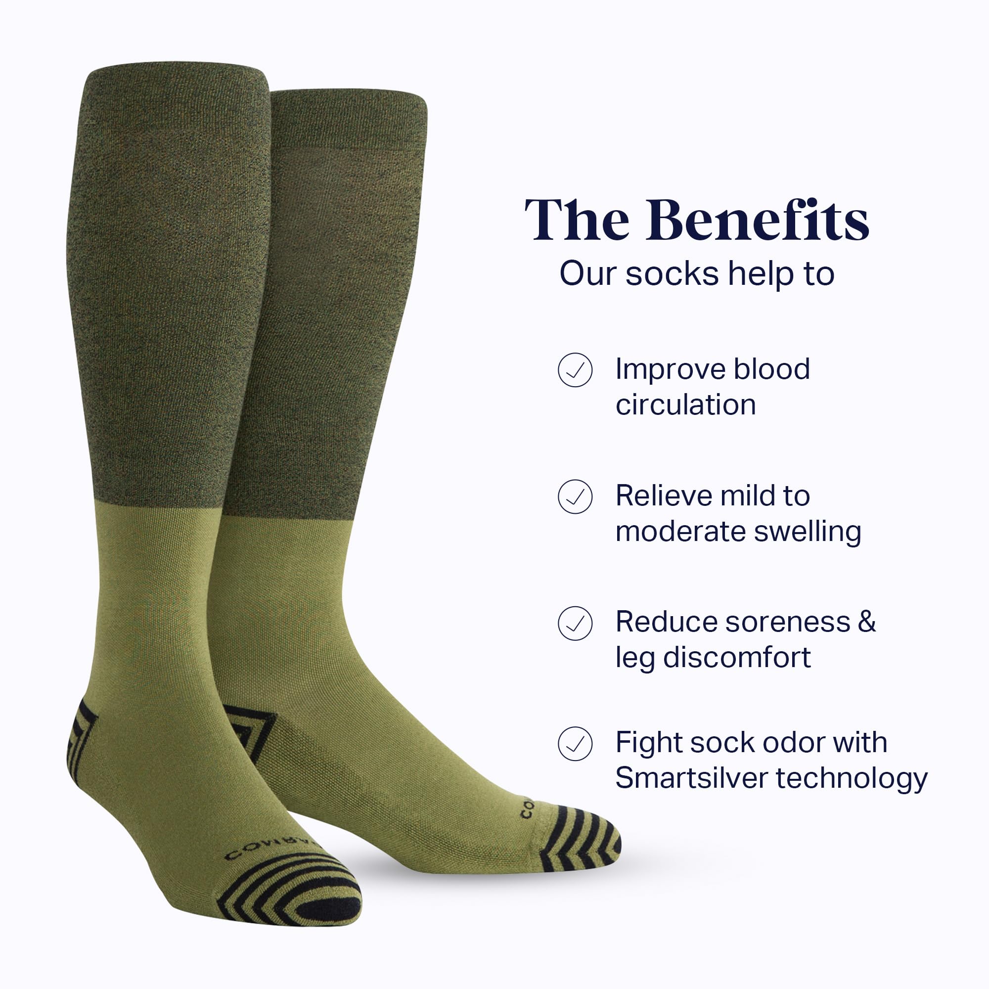 Comrad CloudCotton Knee High Compression Socks 15-20mmHg - Graduated Support Socks for Women & Men - Combed Cotton for All-Day Comfort - Perfect for Travel, Running & Nursing