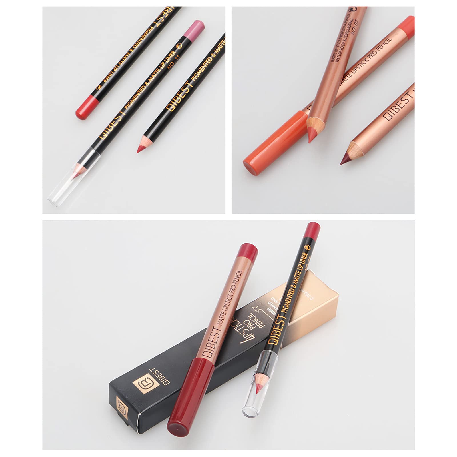 Mllkcao 3-in-1 Lipstick Pen & Lip Liner Set - Long Lasting Waterproof Moisturizing Makeup Kit for Women (Lipstick, Eyeliner, Eyebrow Pencil) - Perfect for Daily Makeup, Parties & Special Occasions