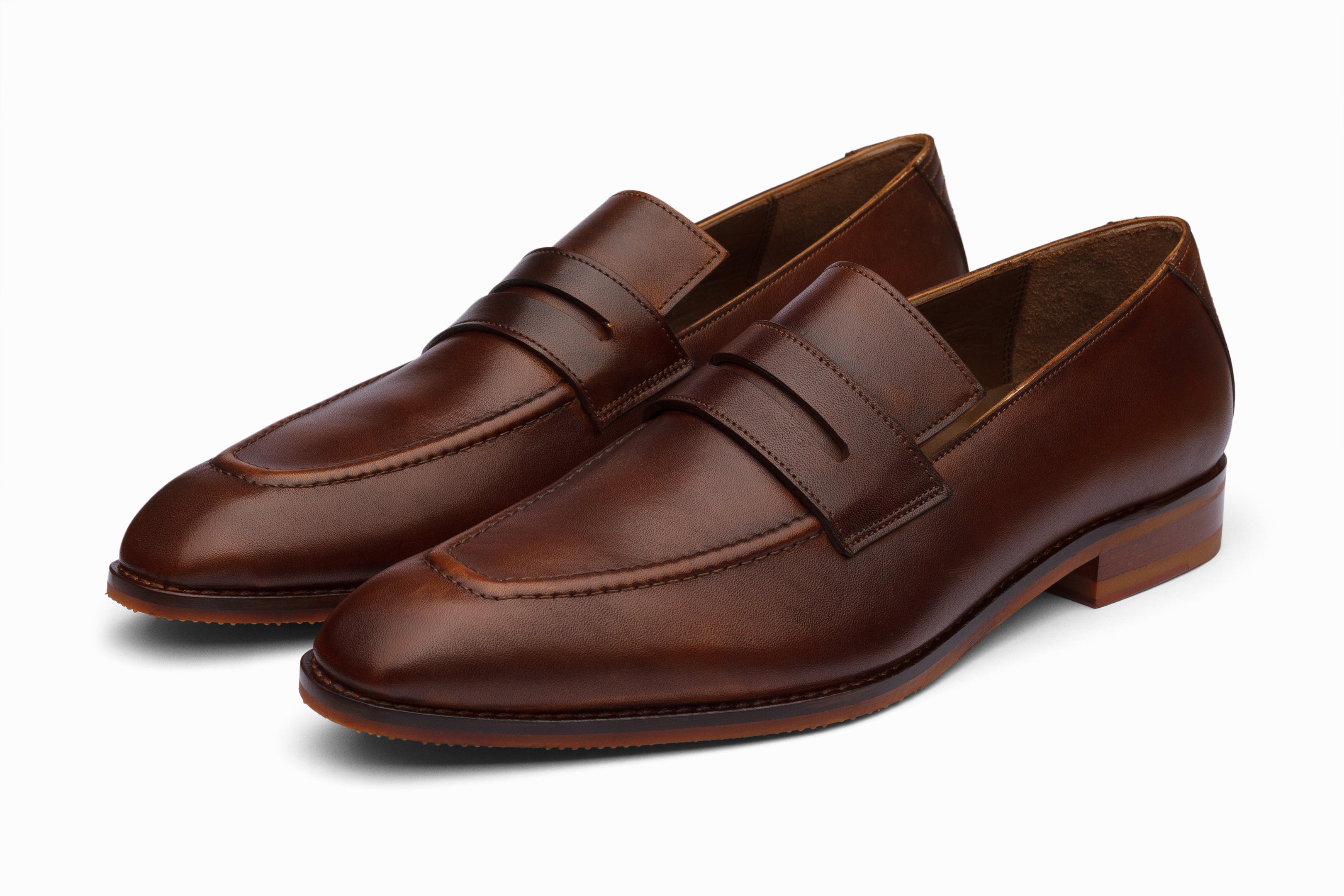 Vegano Penny Loafers for Women - Classic Tobacco Brown Slip-On Shoes | Comfortable & Stylish for Work, Office, and Casual Outfits