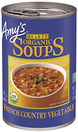 Organic Amy's Hearty French Country Vegetable Soup | Vegan, Gluten Free | 14.4 oz Canned Soup | Perfect for Quick Lunches, Camping & Emergency Food Storage