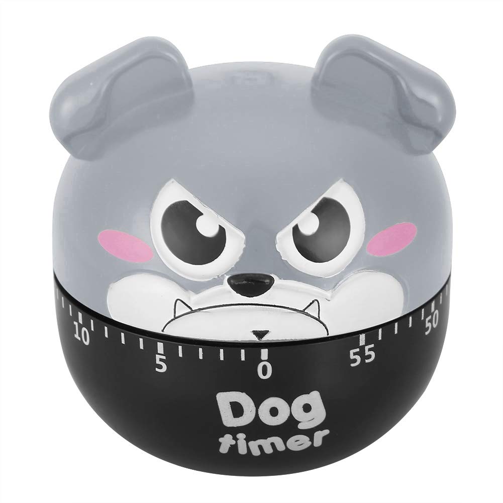 Cartoon Animal Kitchen Timer - Manual Mechanical Cooking Timer with Fun Animal Shape for Baking, Cooking & Egg Timing - Perfect for Home, Restaurant & Classroom Use (Gray)