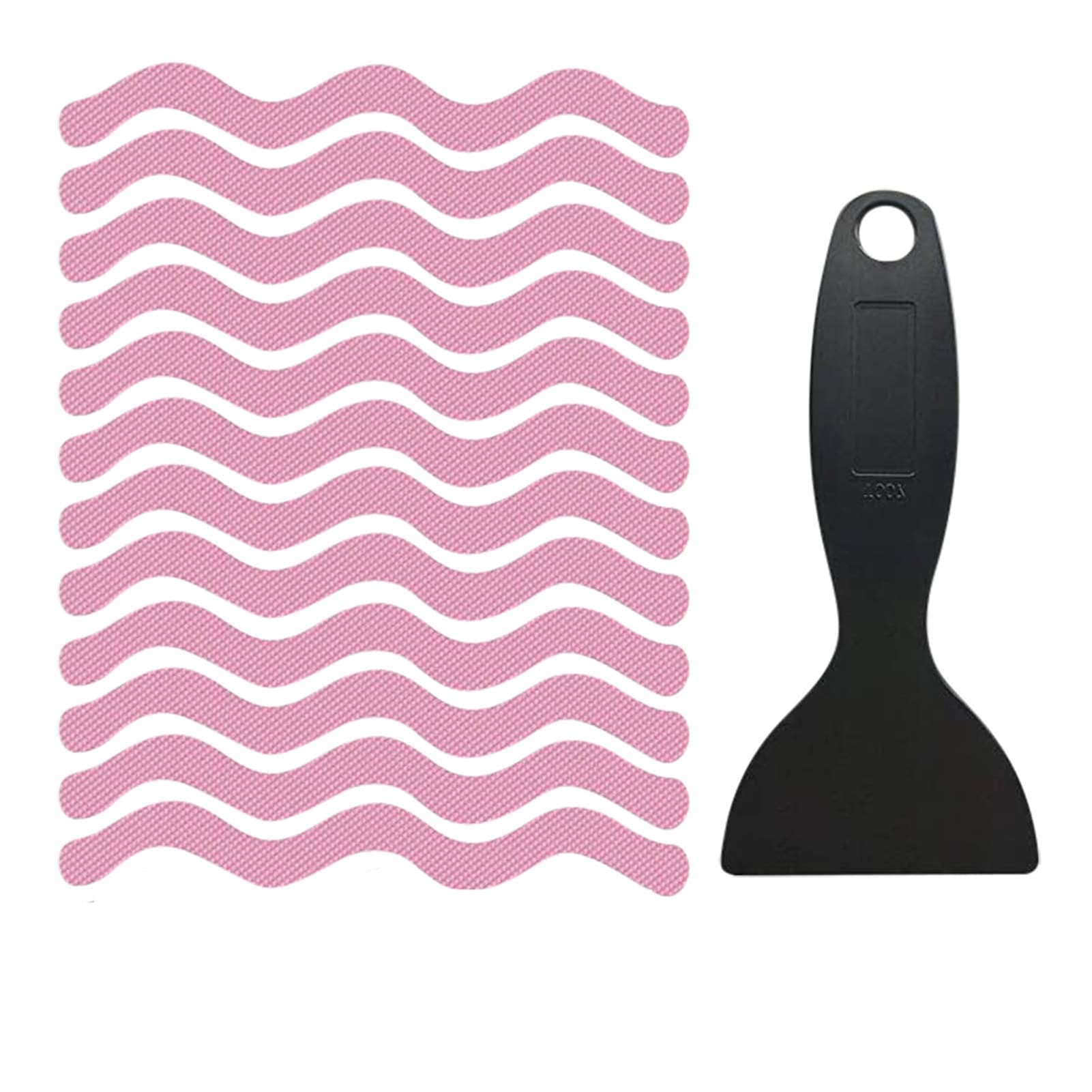 Non-Slip Bathtub Stickers 12-Pack - Adhesive Safety Shower Stickers, Anti-Skid Bath Mats for Tub & Shower Floor - Pink Bathroom Accessories for Kids & Elderly - Perfect for Wet Bathrooms, Showers and Slippery Stairs