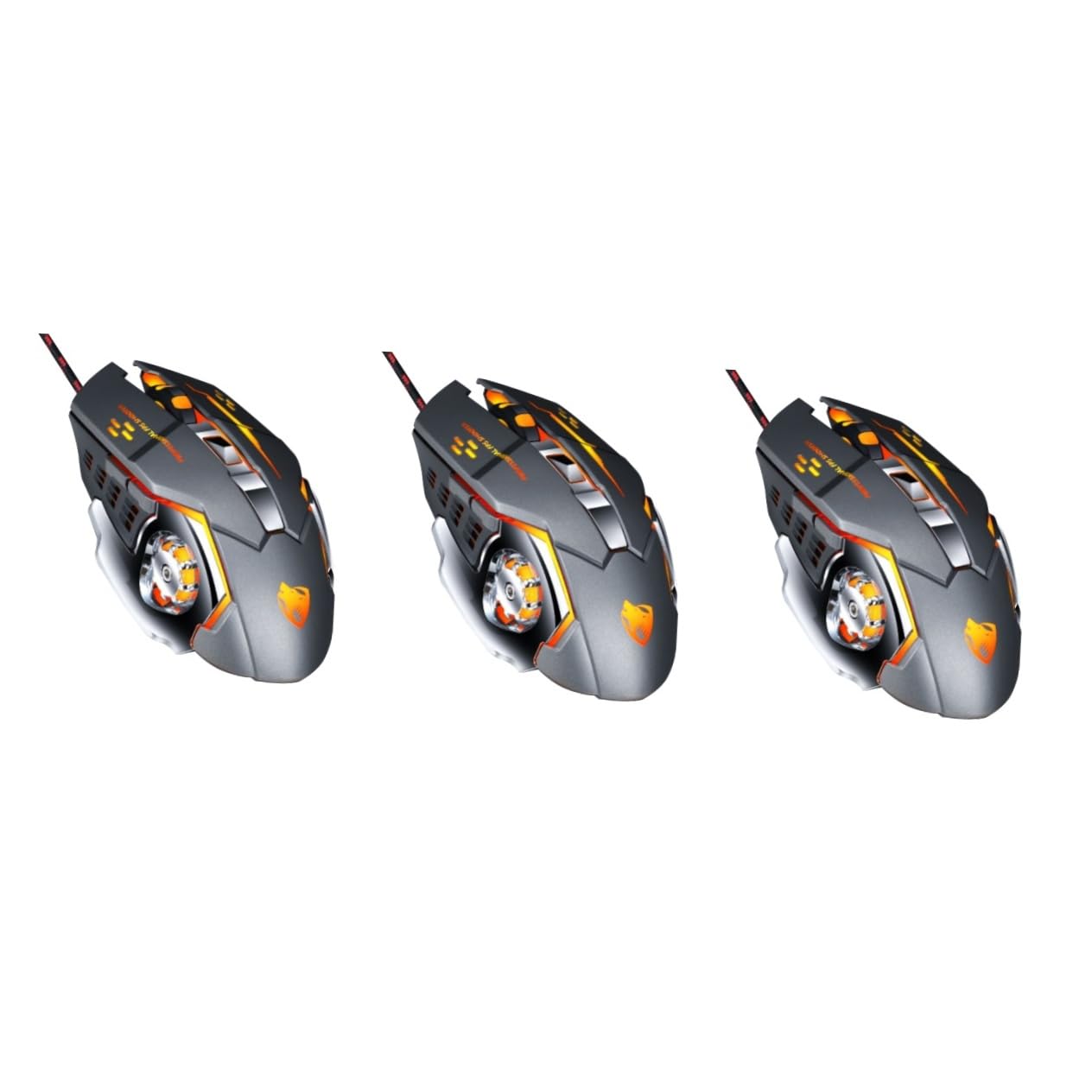 Gadpiparty 3-Pack Wired Gaming Mouse USB Optical Computer Mouse for PC, Laptop, Desktop - Ergonomic Design for Gaming, Office Work & Home Use