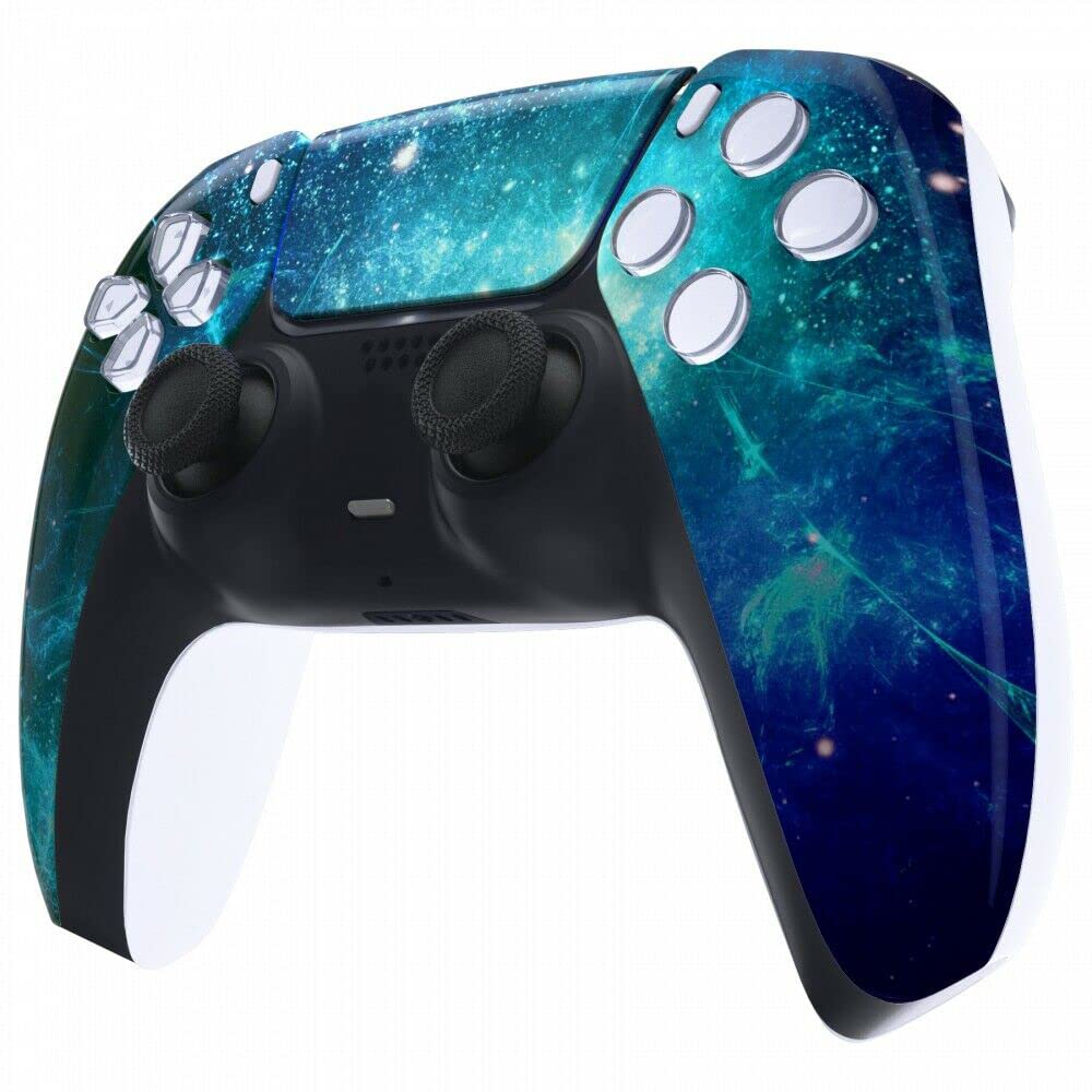 Custom Wireless PS5 Controller - Hand Airbrushed Blue Nebula Design | Ergonomic Gamepad for PlayStation 5 | Perfect for Competitive Gaming & Long Play Sessions