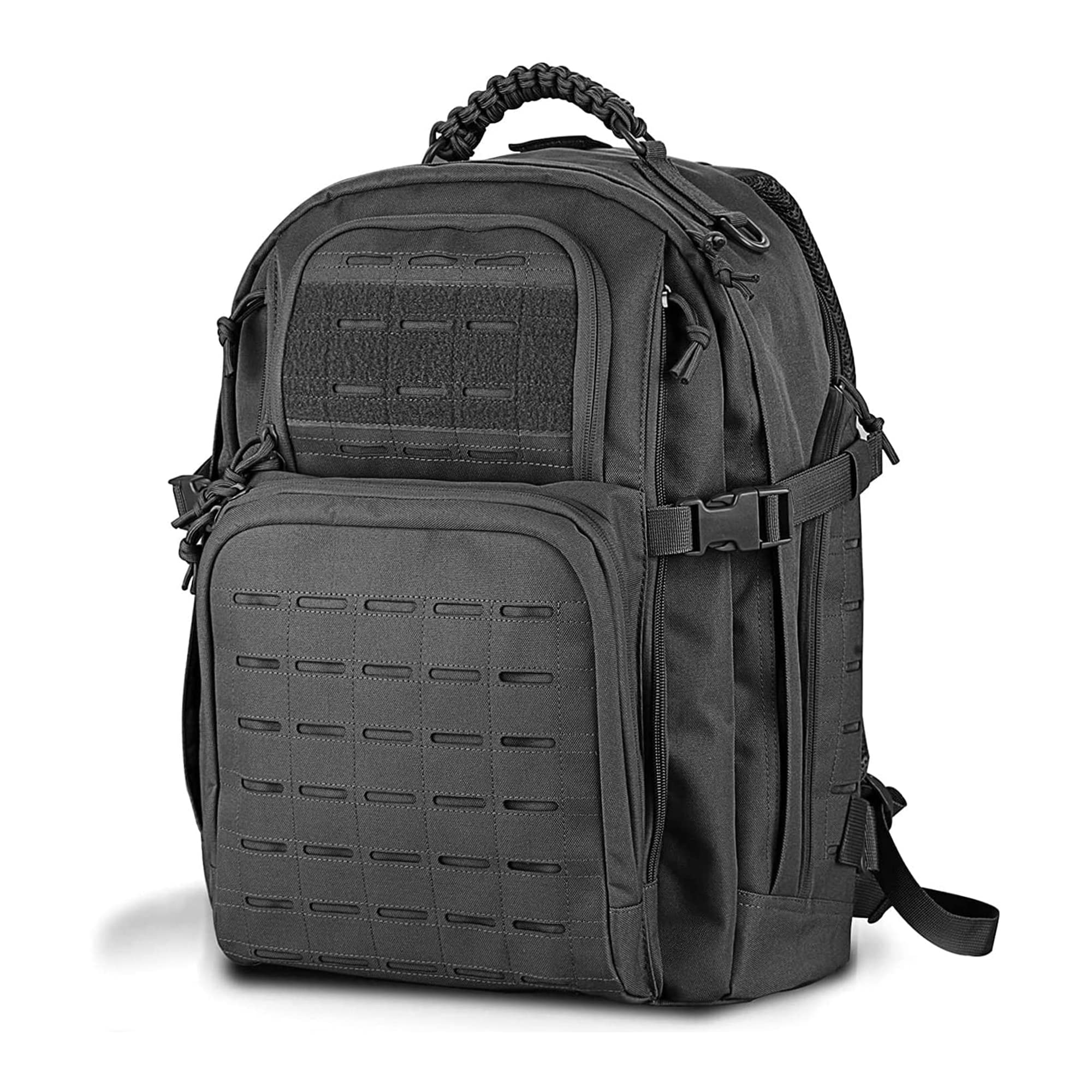 WINCENT 45L Military Tactical Backpack for Men - 3 Day Assault Pack with MOLLE System, Durable Army Bug Out Bag for Work, Camping & Outdoor Adventures (Black)