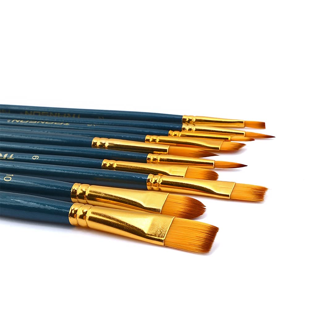 Transon 20-Piece Bulk Artist Paint Brush Set - Professional Quality Brushes for Acrylic, Watercolor, Gouache Painting - Perfect for Hobby, Craft, Face & Rock Painting - Ideal for Beginners & Professional Artists