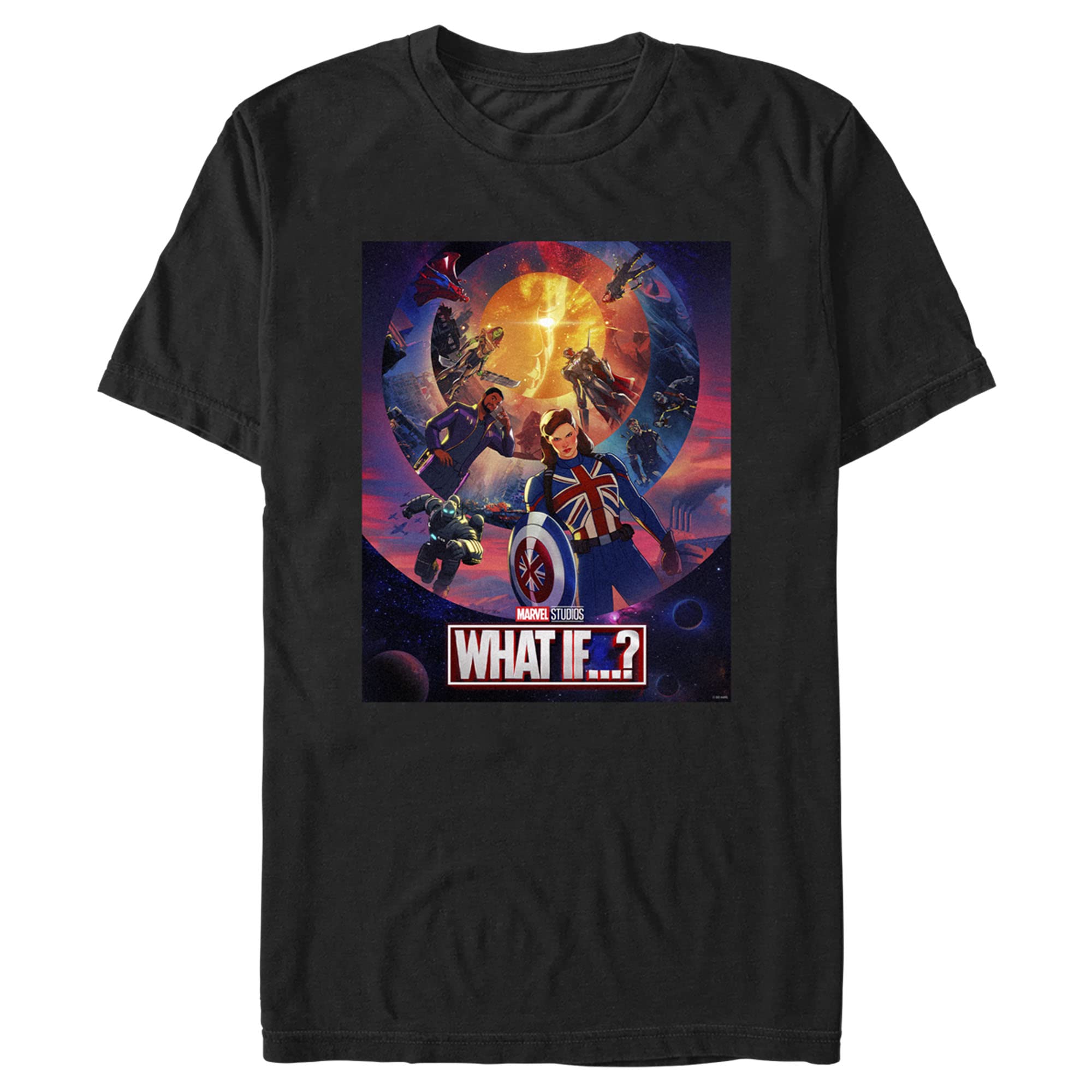 Marvel What If...? Universe Poster Graphic T-Shirt for Men | Superhero Tees for Fans | Casual Wear & Cosplay