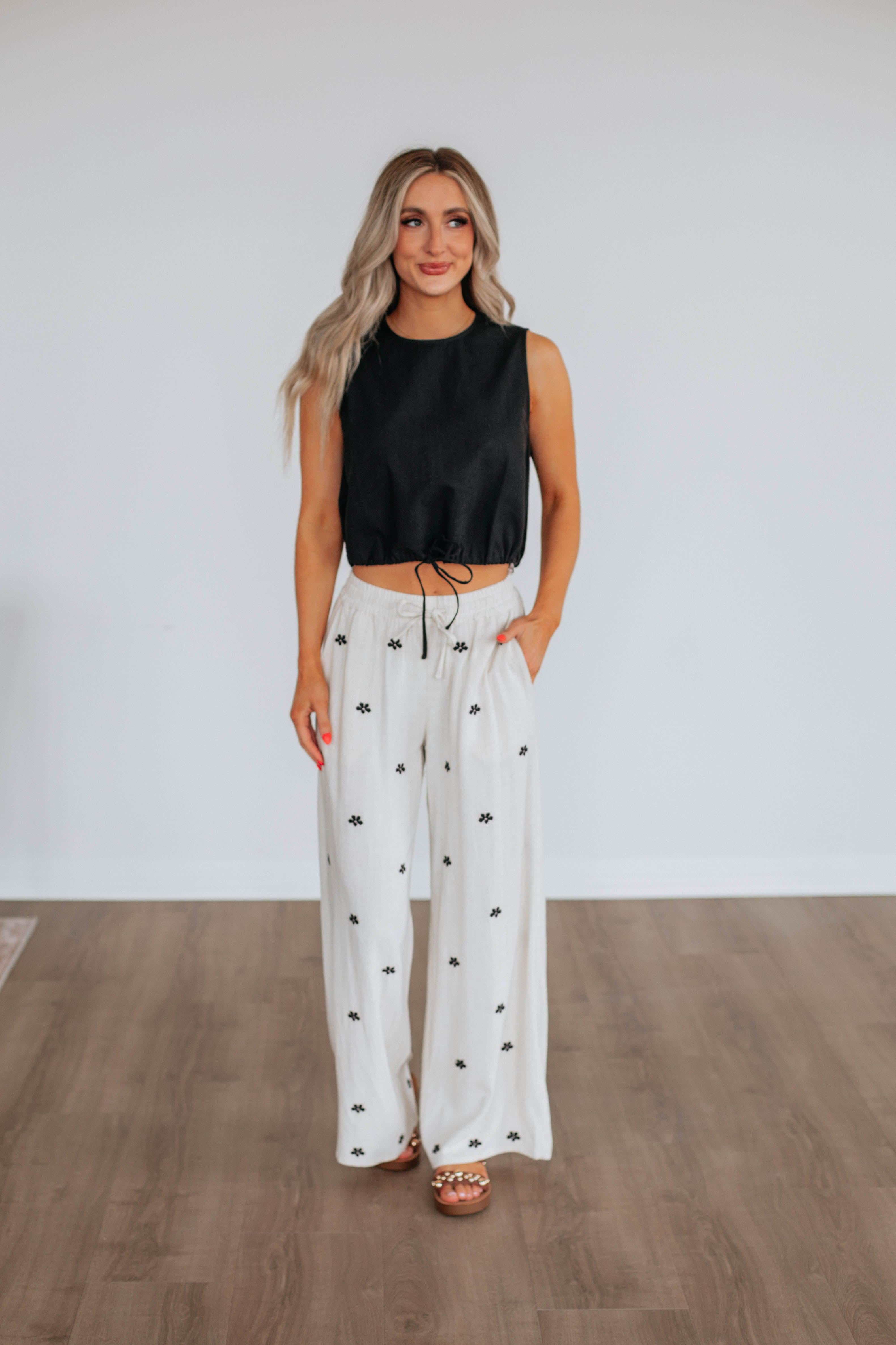 Brinley Linen Pants for Women - Breathable Summer Wide Leg Trousers - Perfect for Beach, Vacation & Casual Wear