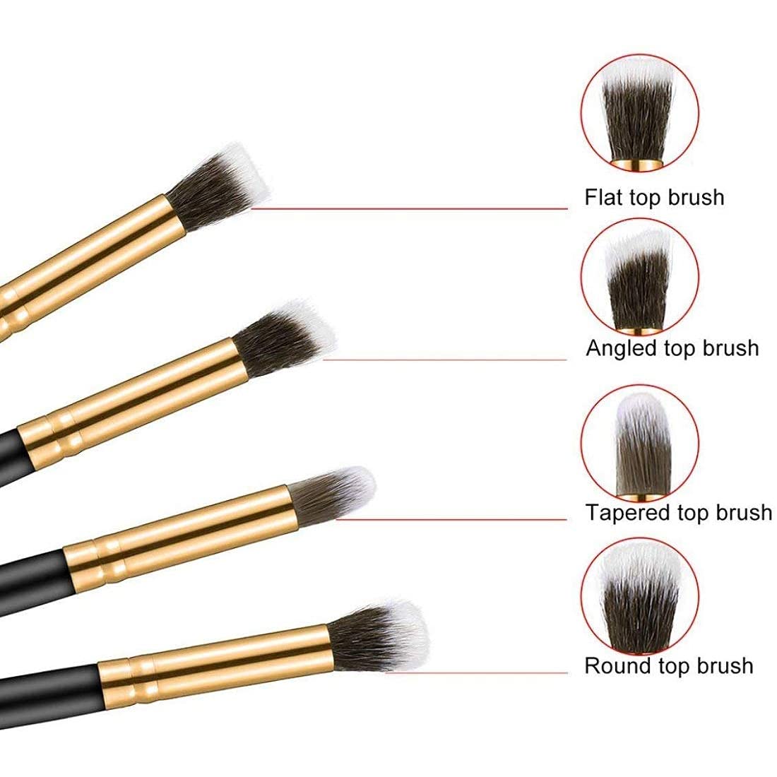 Adbeni 4-Piece Professional Makeup Brush Set - Foundation, Mascara, Blending & Pencil Brushes for Eyeshadow & Eyeliner | Perfect for Daily Makeup, Travel & Professional Makeup Artists