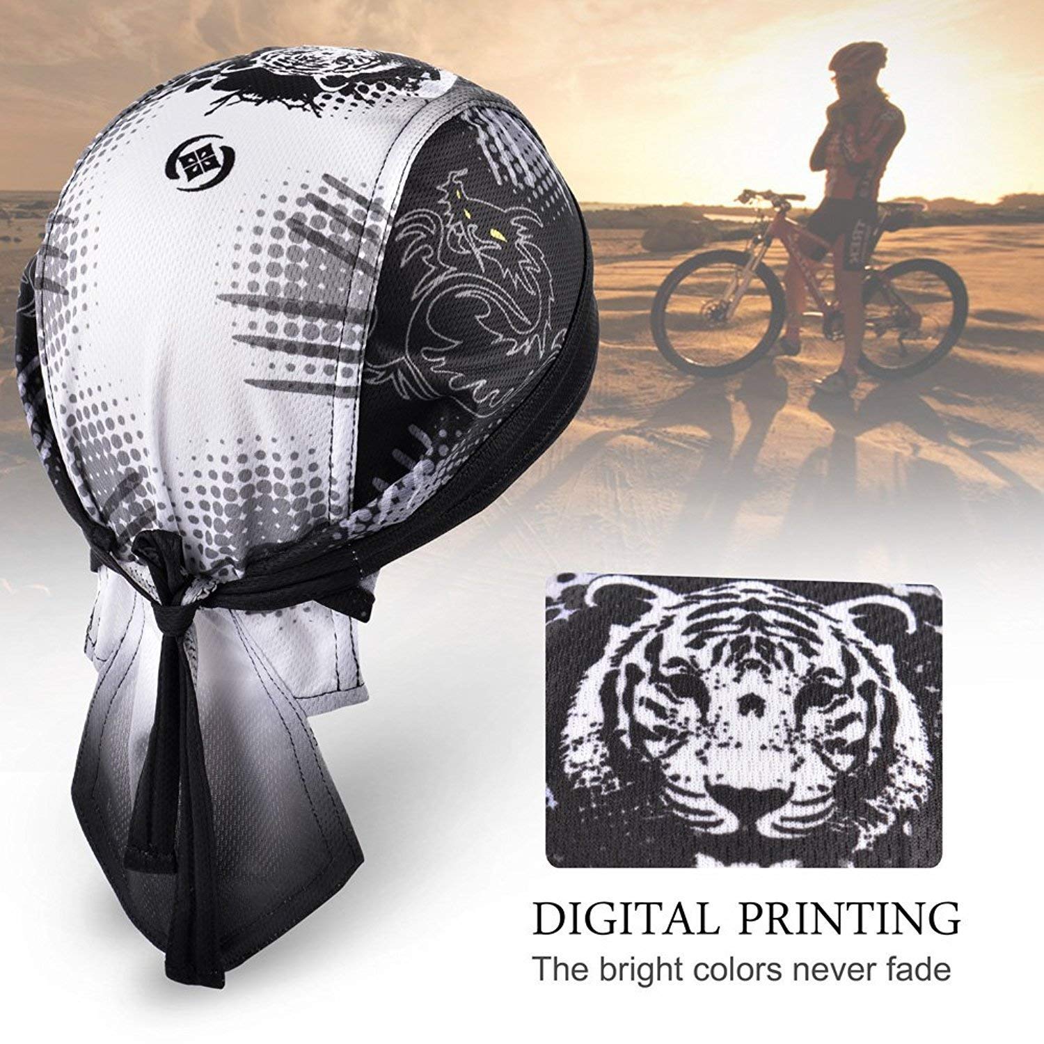 Cooling Sweat-Wicking Skull Cap & Beanie - Moisture-Wicking Head Wrap for Cycling, Running & Workouts - Helmet Liner for Sports & Outdoor Activities