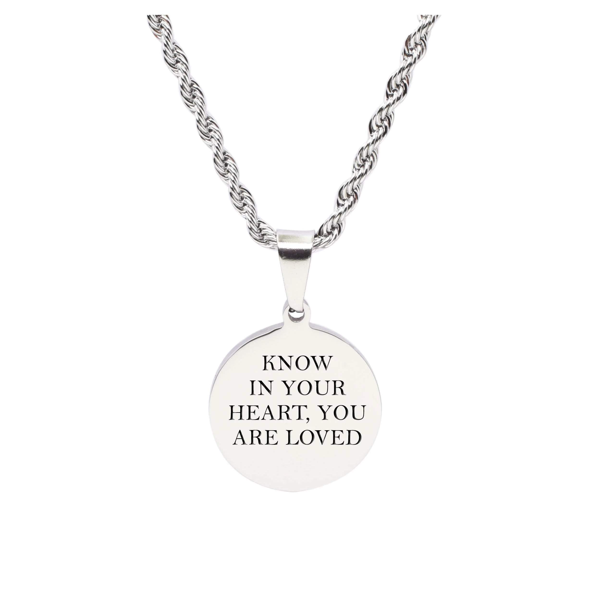 Pink Box Stainless Steel Round Inspirational Necklace - Motivational Gift for Women, Men, Daily Wear & Special Occasions