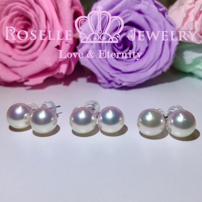 Tsukihana™ Akoya Pearl Stud Earrings 18K White Gold – Classic Elegance for Weddings, Parties & Special Occasions