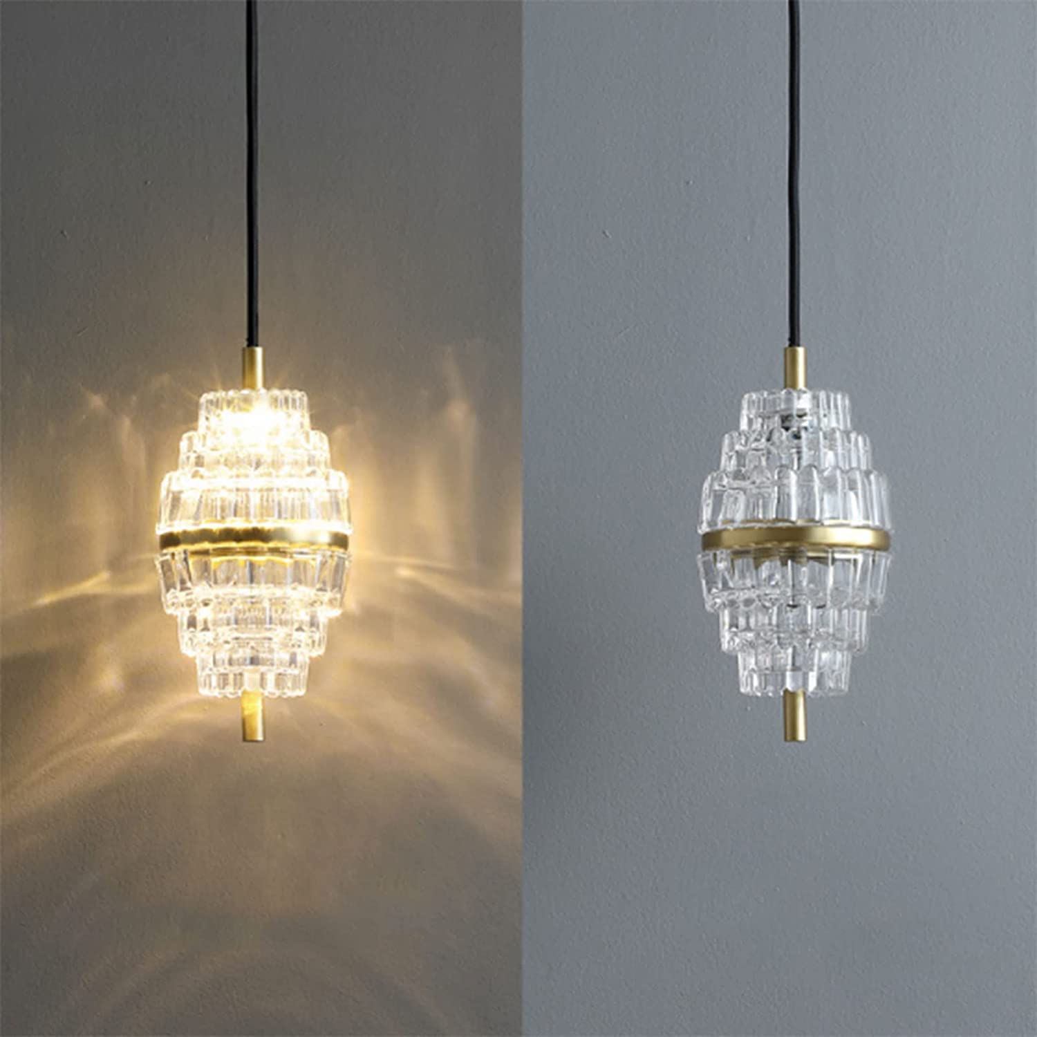 Nordic Style LED Crystal Pendant Light - Single Head Ceiling Hanging Chandelier for Living Room, Bedroom & Restaurant Decor | Dimmable Modern Lighting Fixture with Long Lifespan | Perfect for Home, Cafe and Commercial Spaces