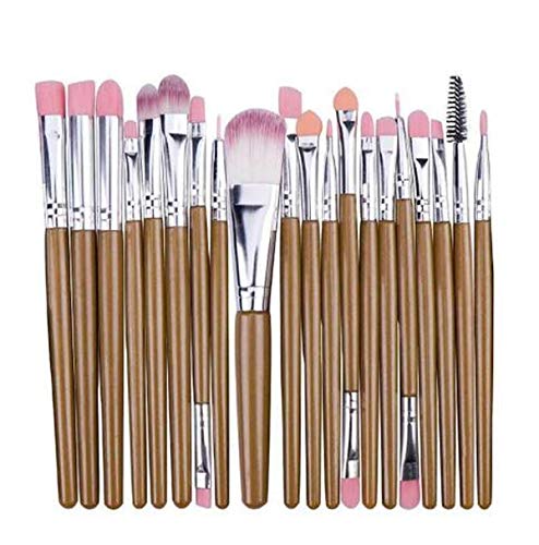 20-Piece Professional Makeup Brush Set - Powder, Foundation, Eyeshadow, Concealer & Blending Brushes Kit - Vegan & Cruelty-Free Cosmetic Brushes for Flawless Makeup Application (Coffee) - Perfect for Daily Makeup, Contouring, and Professional Salon Use