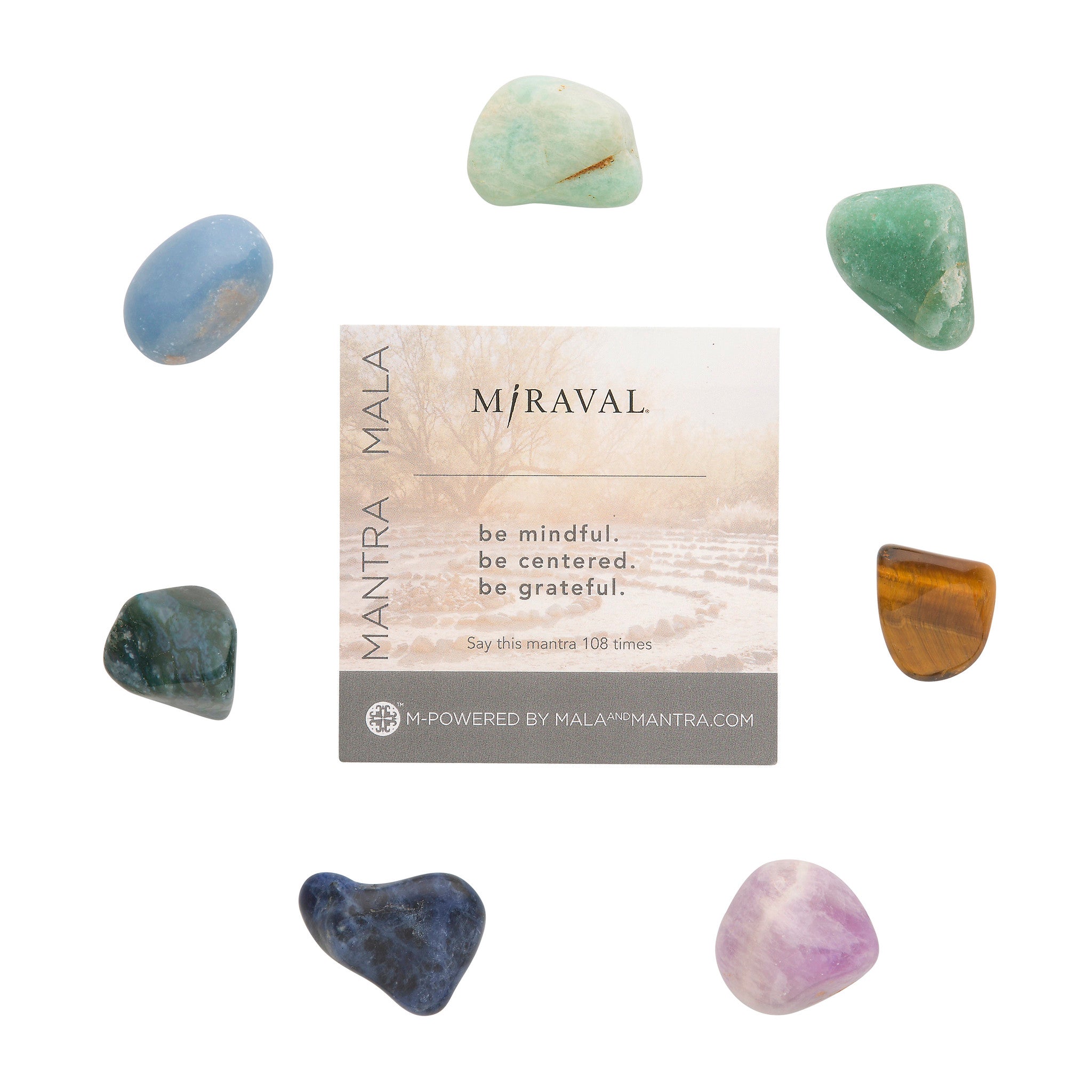 Miraval Custom 7 Stone Set by Mala & Mantra - Healing Crystal Bracelet for Meditation, Yoga & Spiritual Balance | Handmade Gemstone Jewelry for Women & Men | Perfect Gift for Mindfulness & Positive Energy