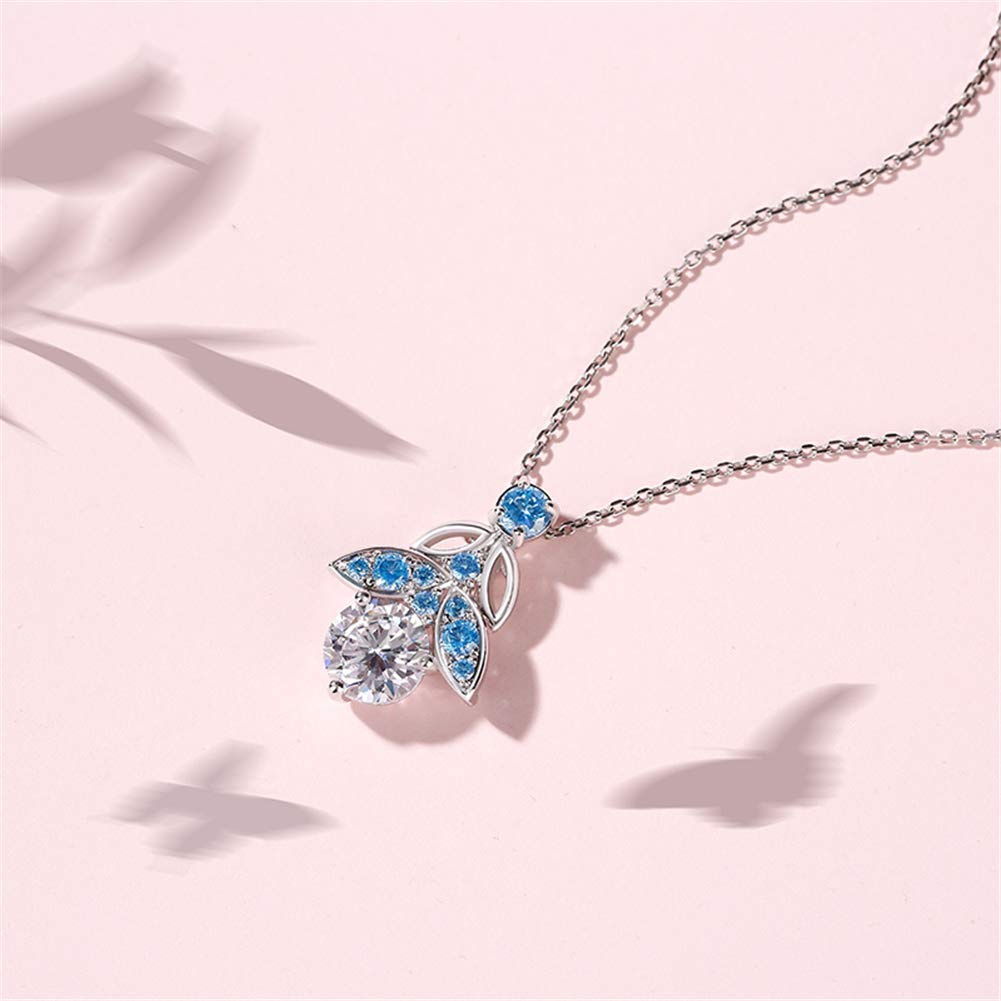 Jeulia Butterfly Round Cut Sterling Silver Necklace for Women - Elegant Valentine's Day, Engagement & Party Jewelry Gift Set with Jewelry Box - Perfect for Anniversaries, Romantic Dates & Special Occasions