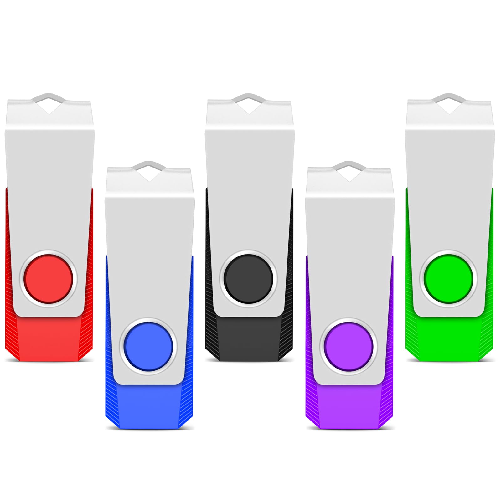 TEWENE 32GB USB 2.0 Flash Drive 5-Pack with Key Ring - High-Speed Thumb Drive for Computer, Laptop, TV & Car Audio - Portable USB Memory Stick for Data Storage, File Transfer & Backup (Ideal for Office, School & Travel)