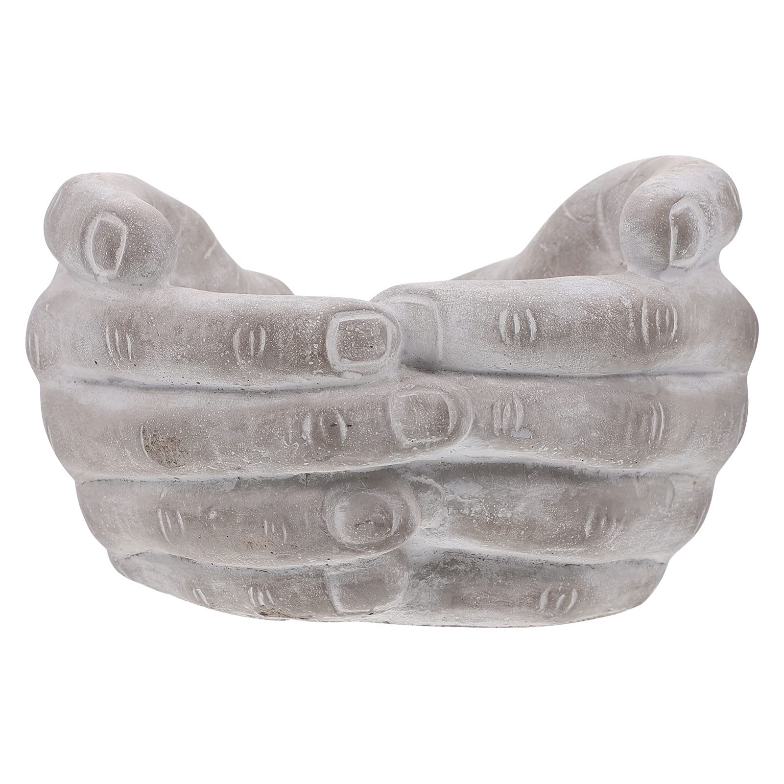 YARDWE Hand Palm Shaped Concrete Planter - Cement Flower Pot for Succulents, Cactus, Bonsai Plants | Farmhouse & Office Table Decor | Perfect for Garden, Home, and Indoor Plant Display