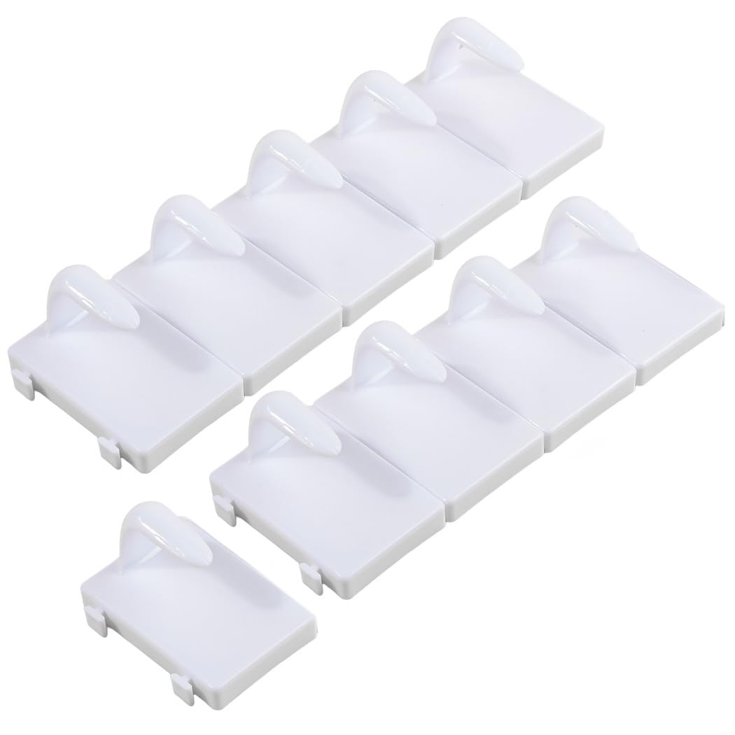 10Pcs Plastic Fake Nail Tip Practice Display Stand - Nail Art Training Holder with Base for False Nail Designs - DIY Beginner Salon Supplies for Home & Professional Use - Perfect for Nail Art Practice, Display, and Salon Demonstrations