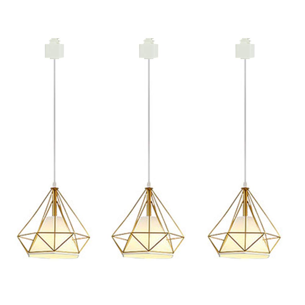 ANYE 3-Light Modern Chandelier Set with 3.2ft White Cord - H-Type Track Lighting for Bedroom, Loft & Bars - E26 Lamp Holder Pendant Light (Bulbs & Track Not Included) | Minimalist Industrial Style Ceiling Fixture for Dining Room, Kitchen Island & Living Room
