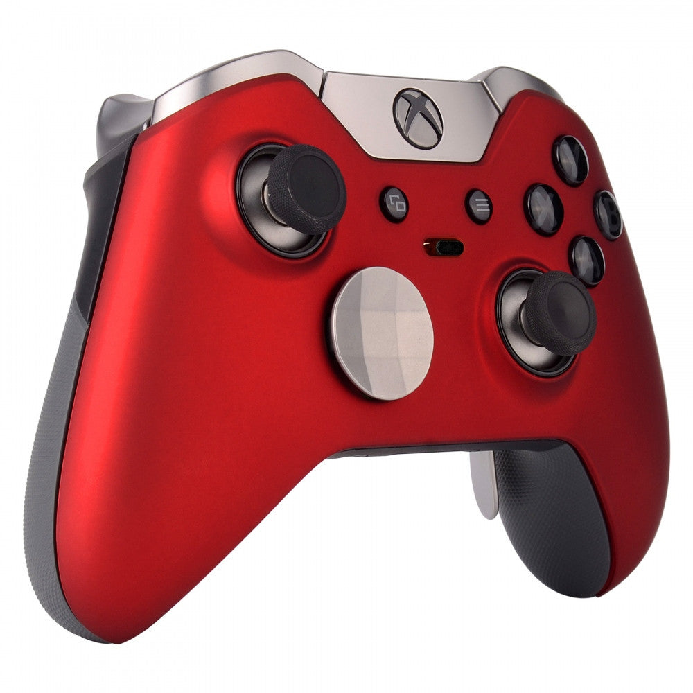 eXtremeRate Soft Touch Red Replacement Front Housing Shell for Xbox One Elite Controller Model 1698 XOEP001 - Custom Gaming Shell for Enhanced Grip & Comfort - Perfect for Competitive Gaming & Long Play Sessions