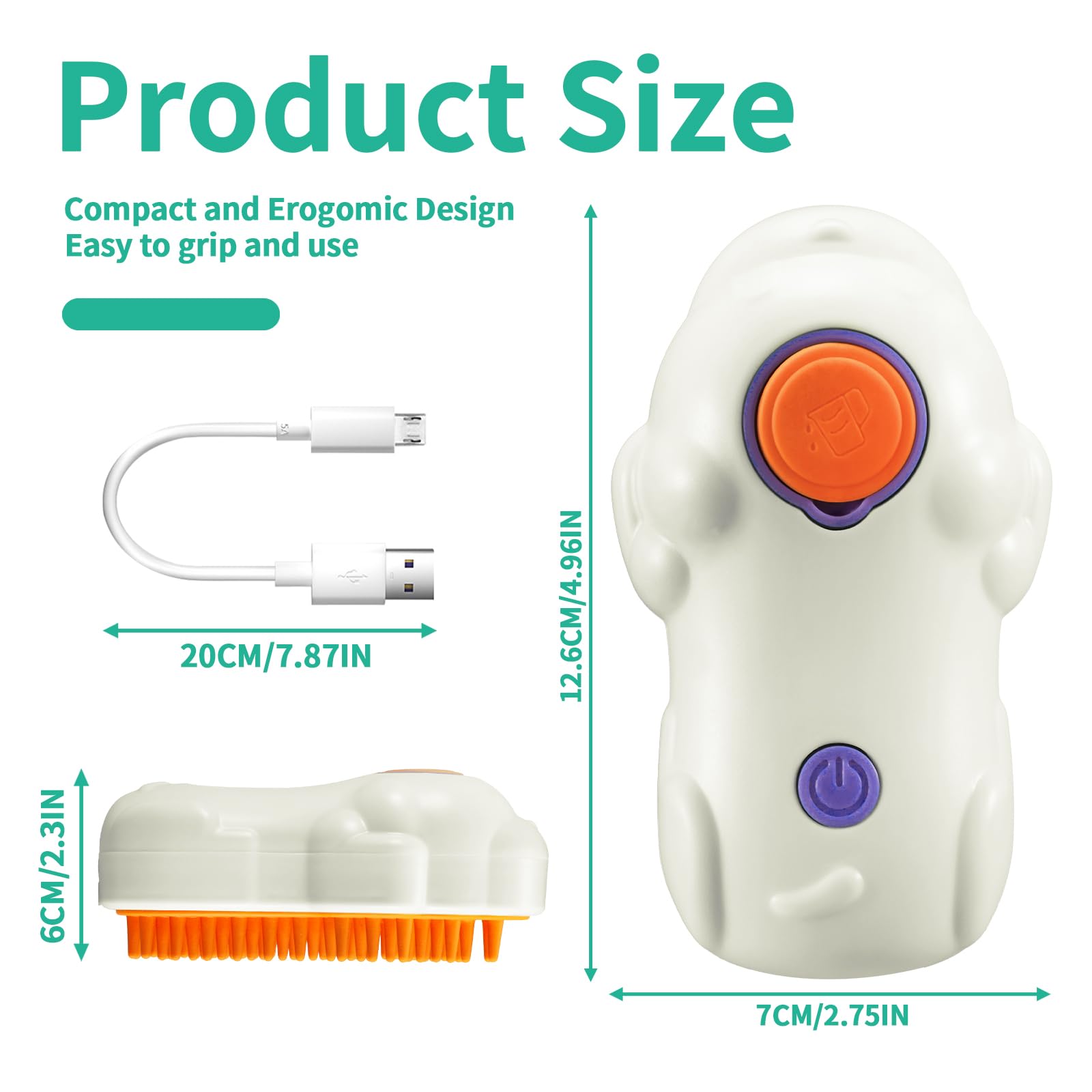 3-in-1 Rechargeable Steamy Cat Brush - Pet Hair Remover for Shedding Control at Home
