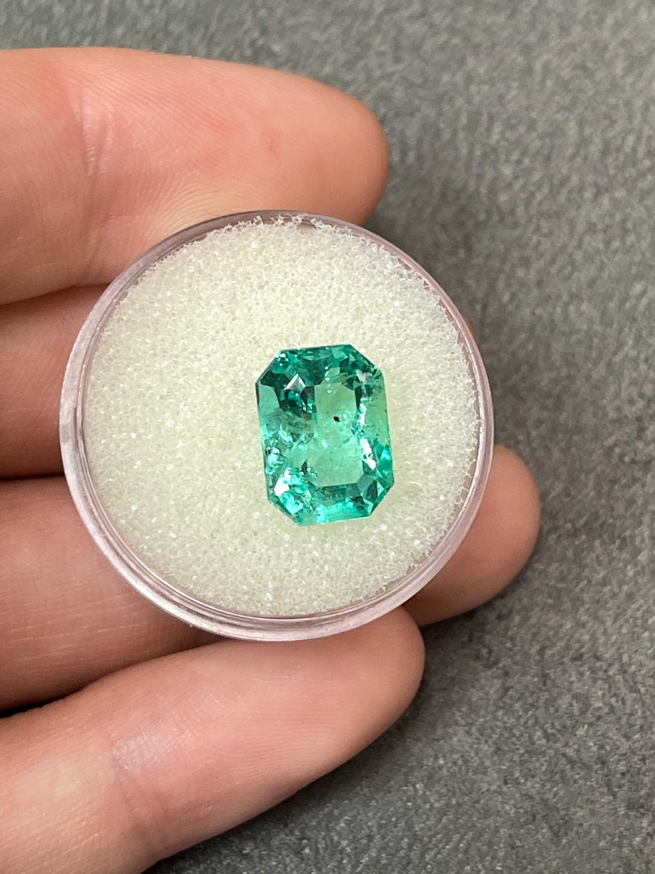 5.15 Carat 12x9mm Natural Loose Colombian Emerald Gemstone - Classic Emerald Cut for Jewelry Making, Engagement Rings & Luxury Gifts