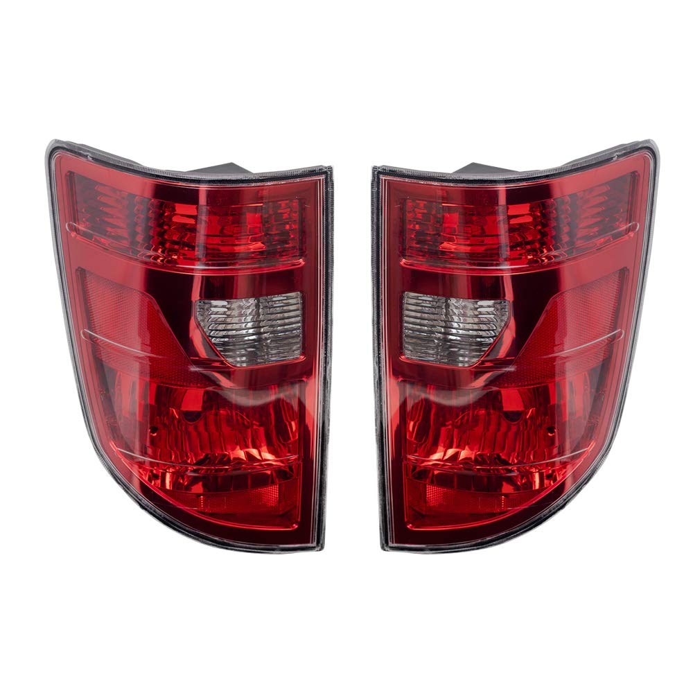 Brock Replacement Pair Tail Lights Compatible with 2009-2014 Honda Ridgeline Pickup Truck - Perfect for Night Driving & Enhanced Safety